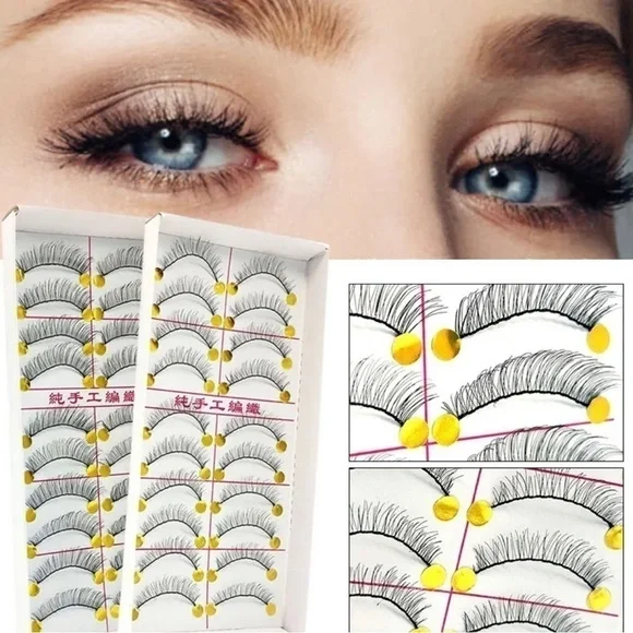 10 Pairs Long Cross Eyelashes - Picture 1 of 4